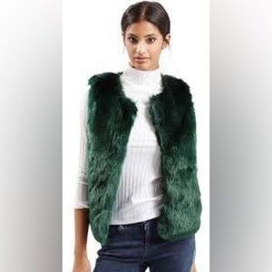 Topshop green fur vest